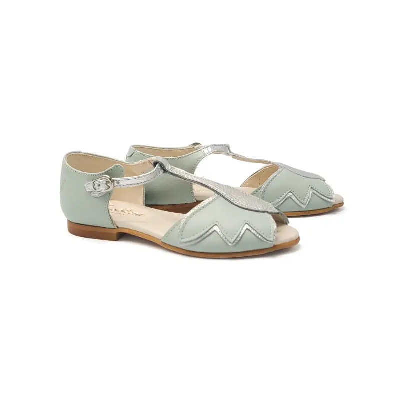 Sonatina Fiore Mint Silver Butterfly T-Strap Sandal - Image 2