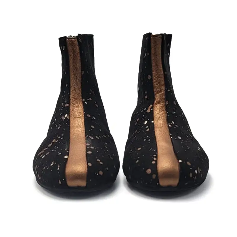 Sonatina Helen Black Gold Speckled Zipper Bootie - Image 5
