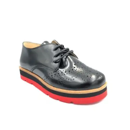 TNY Black Leather Red Sole Laced Oxford - Image 2