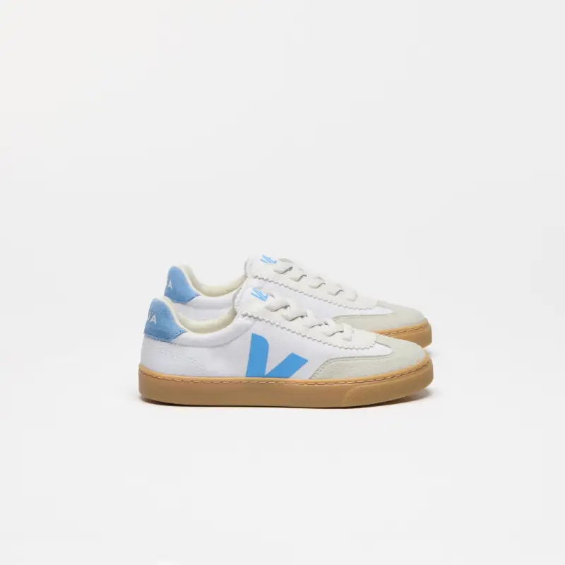 Veja Aqua Canvas Faux Lace Slip On Sneaker - Image 3