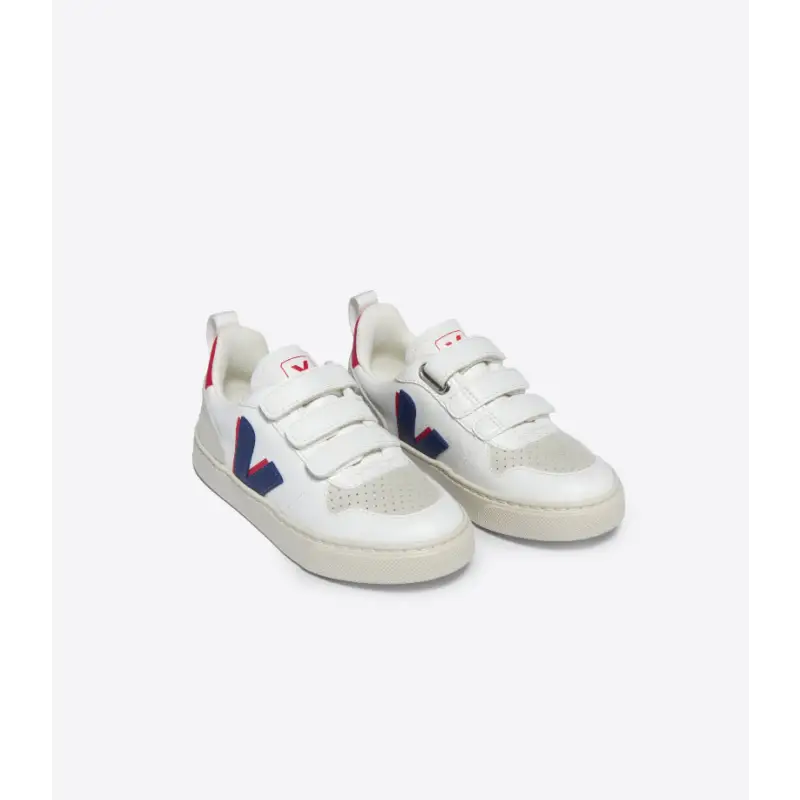 Veja Cobalt White Velcro Sneaker V103 - Image 3