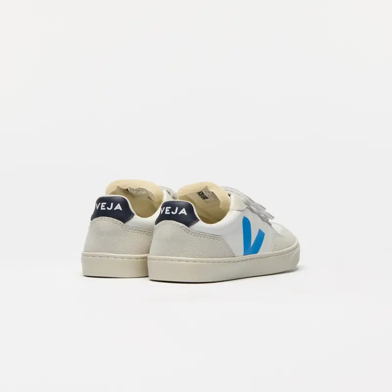 Veja Royal Blue White Triple Velcro Sneaker - Image 3