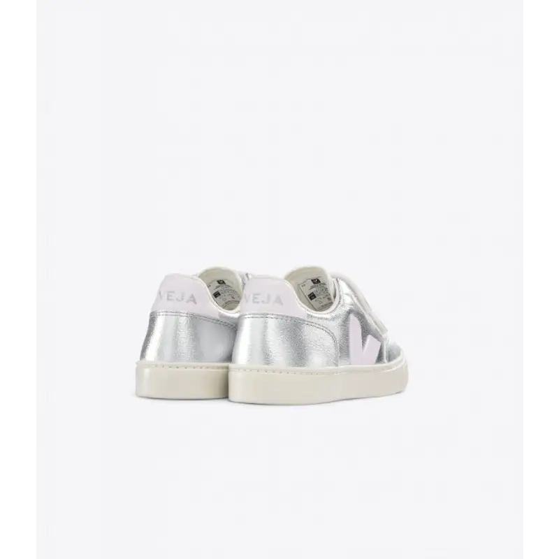 Veja Silver Pink Velcro Sneaker V102 - Image 3