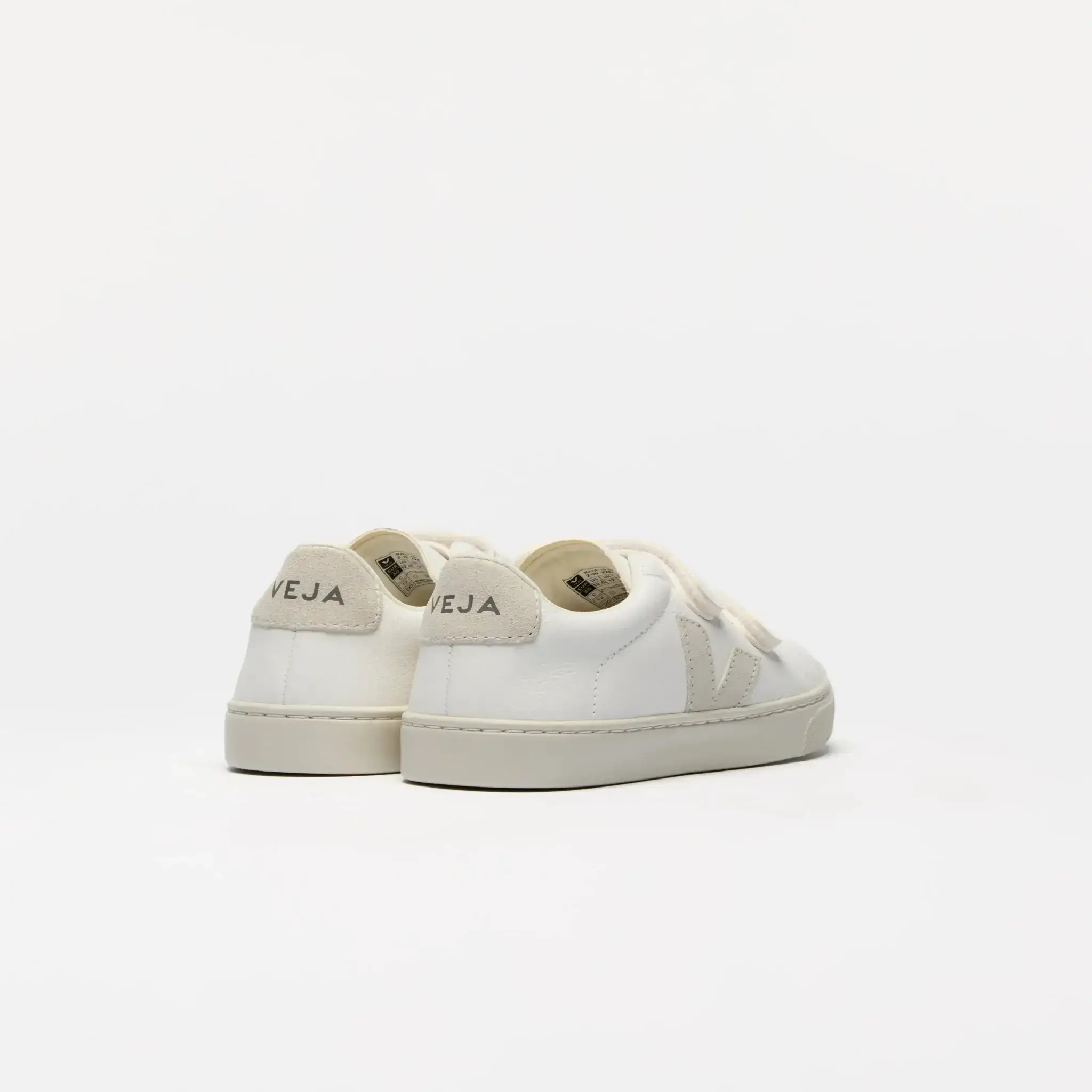 Veja White Natural Velcro Sneaker - Image 3