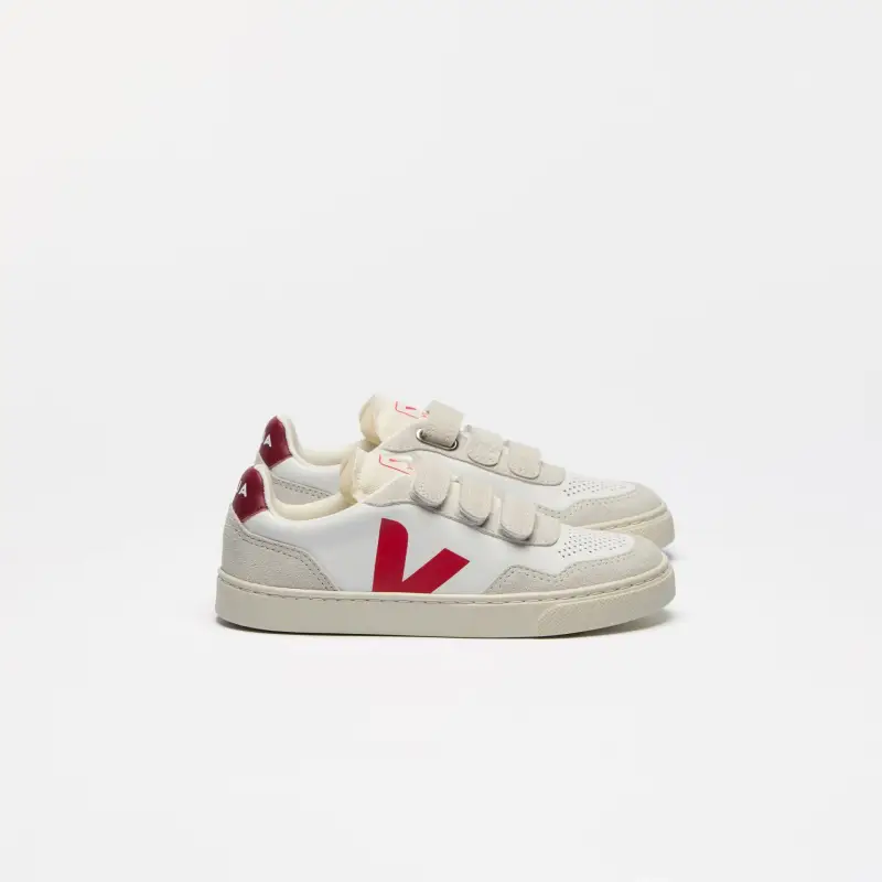Veja White Red Triple Velcro Sneaker - Image 2