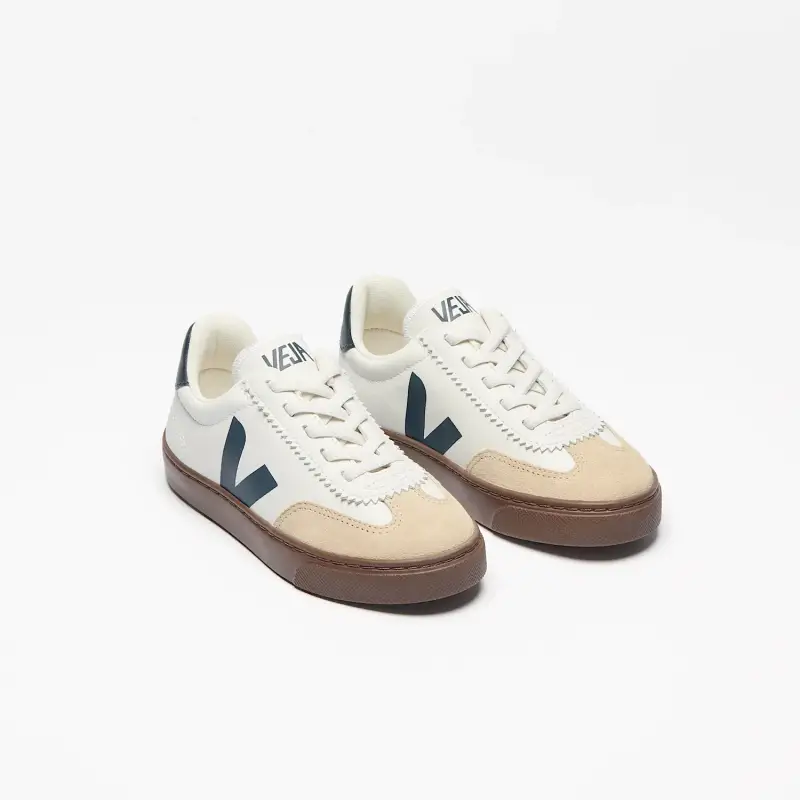 Veja White Teal Lace Slip On Sneaker - Image 3
