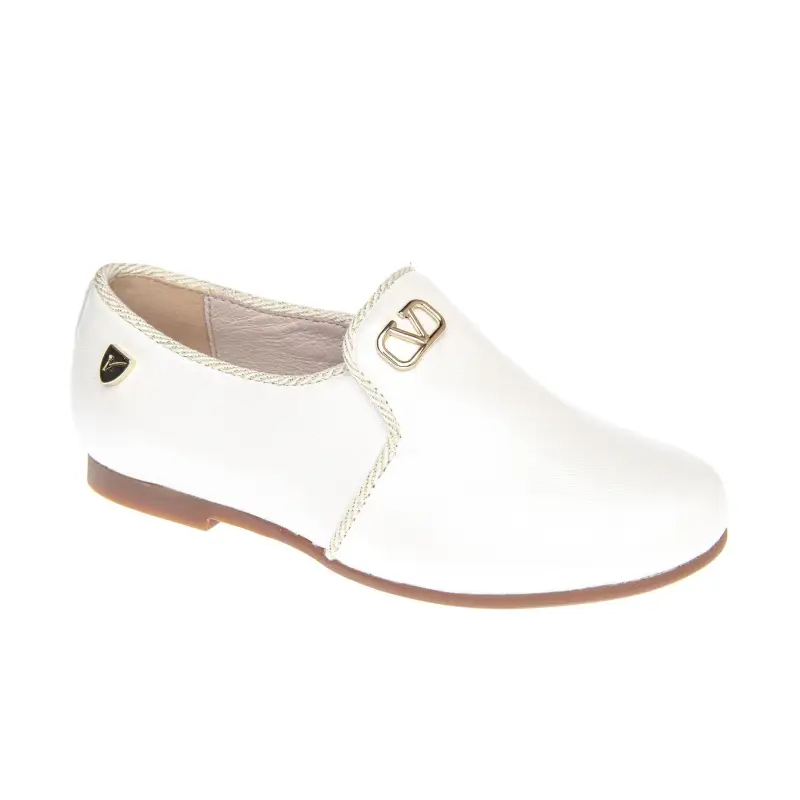 Venettini Conor3 Pearl White Gold Detail Smoking Slip On