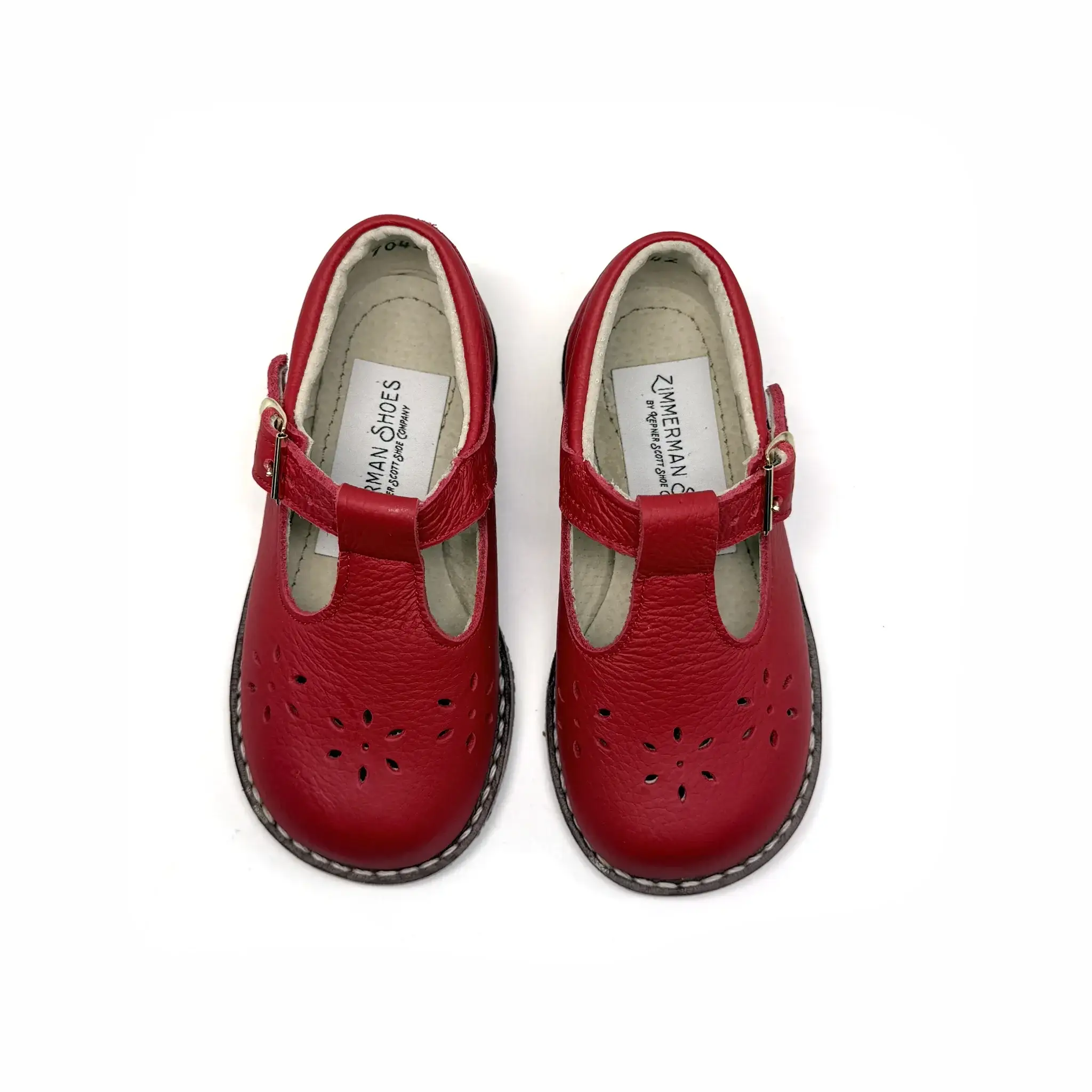 Zimmerman Red Flower First Walker T-Strap - Image 3
